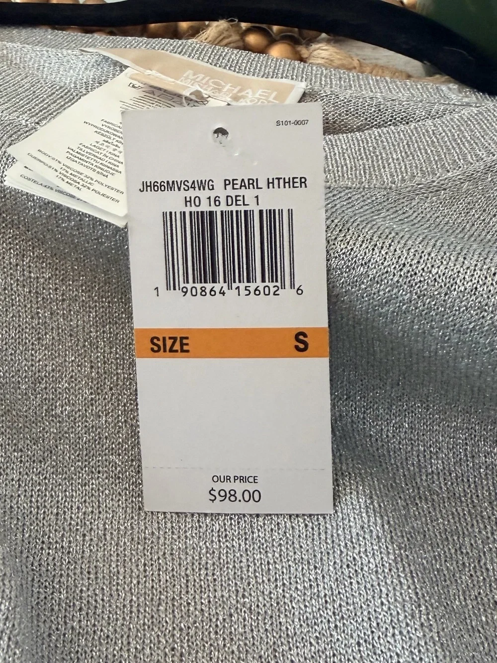 Michael Kors Sleeveless Sheer Metallic Silver Designer Cocktail Dressy Blouse